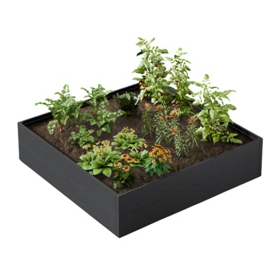 SEVOBAL Planters Outdoor Garden Bed Kit, Versatile Planter Box for Vegetables, Flowers, and Herbs, in Backyard or Patio, Black, 47.24"*47.24"*11.81"