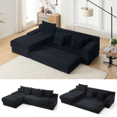 Hrinhom 104.3" W Modern Modular Couch ,Convertible Sofa Bed with Metal Frame