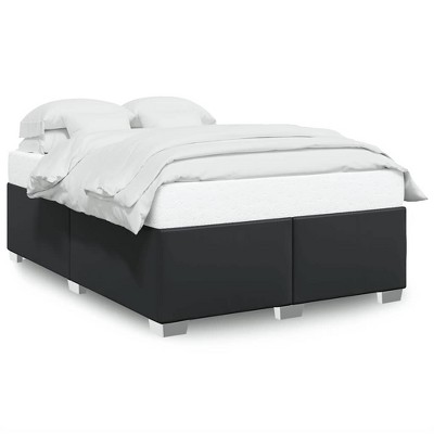 vidaXL Bed Frame without Mattress Upholstered Platform Base Bedroom Faux Leather - Full Black