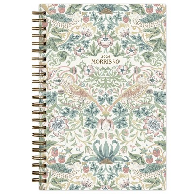 Morris & Co. by Blue Sky 2026 5"x8" Weekly/Monthly Wirebound Planner Printed Strawberry Thief