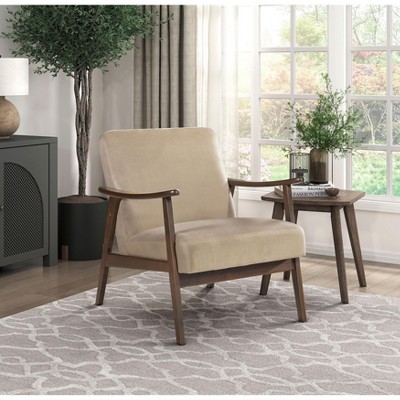 Sapphtopaz Accent Chair Velvet Upholstery Wood Frame Arm Chair Lounge Chair High-Resiliency Foam Cushions Living Room Chair Comfy Chair