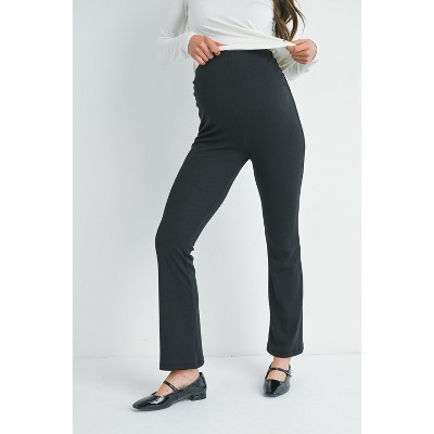 Hello Miz Women's Over The Belly Boot Cut Maternity Pants