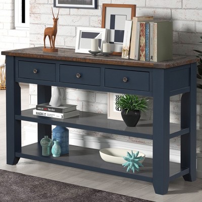 TiramisuBest Mobile End Table with lockable wheels, Cream Style Side Table with Storage Drawer, 11.8in Narrow Nightstand with Mul