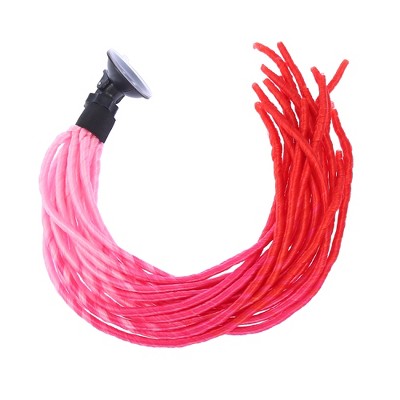 Unique Bargains Pigtail Gradient Ramp Braids Ponytail Helmet Decor Pink Rose Red Red