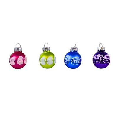 Craftoutlet.Com 1.25 In Snowmen And Santa Ornament Set Christmas , Mini Glass Ornament Set (20PC)