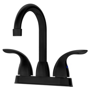 Gulches Matt Black 2-Handle Bathroom Sink Faucet, 12.06" with 360° Swivel Spout