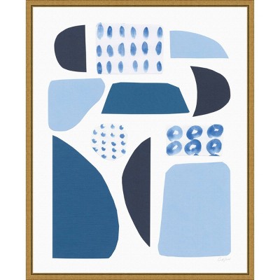 16" x 20" Cozy Cottage Blues II by Courtney Prahl Framed Wall Canvas - Amanti Art: Abstract Geometric, Modern Decor