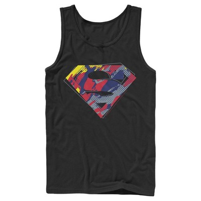 Men's Superman Logo Paint Splatter Tank Top