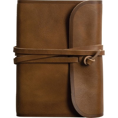 ESV Large Print Compact Bible, Red Letter (Natural Leather, Brown, Flap with Strap) - by  Esv Bibles (Leather Bound)