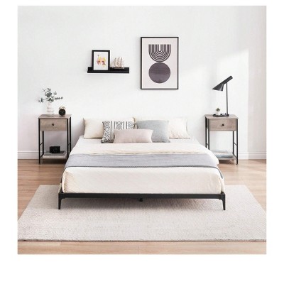 coucheta Metal Bed Frame, Platform Base with Wrought Rod Design,No Box Spring Required,Sturdy Foundation with Under-Bed Storage Space, Easy Assembly