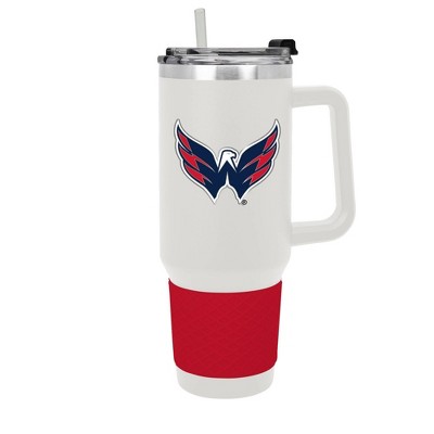 NHL Washington Capitals White Colossus Travel Mug with Team Color Silicon Gripe - 40oz