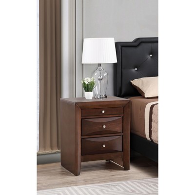 NicBex Elegant Nightstand With 3 Drawers Wooden Bedside Table End Table for Bedroom, Living Room