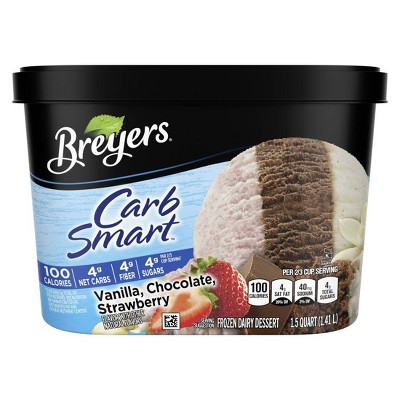 Breyers Carb Smart Vanilla + Chocolate + Strawberry Frozen Dairy Dessert - 48 fl oz