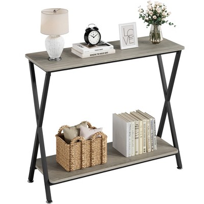 31.4" Console Table with Shelf, 2-Tier Narrow Entryway Table , Sofa Table, Console Tables for Entryway