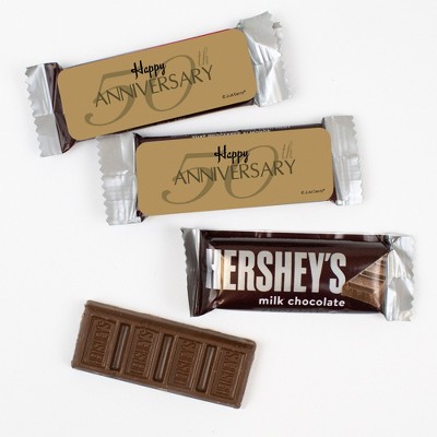 44 Pcs Bulk 50th Anniversary Candy Hershey's Snack Size Chocolate Bar Party Favors (19.8 oz, Approx. 44 Pcs) - Gold