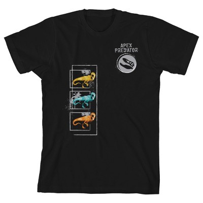 Dino Apex Predator Youth Black Short Sleeve Crew Neck Tee