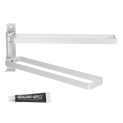 Unique Bargains Aluminum Alloy Space Saving Wall Mounted Swivel Towel Holder