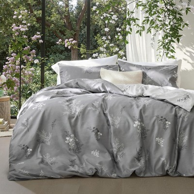Reversible Striped Duvet Cover Set with Zipper & 8 Corner Ties