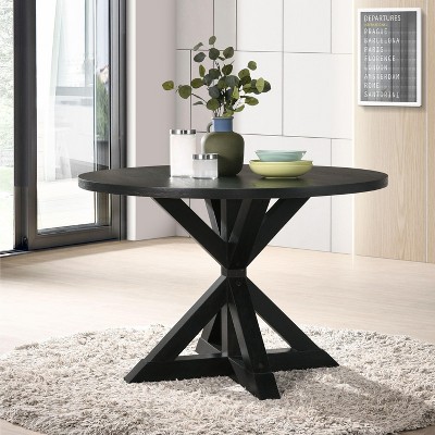 NicBex Modern Round/Rectangle Dining Table,Kitchen Table with Wood Tabletop for 2/4 Seaters