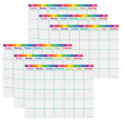 Teacher Created Resources® Colorful Calendar Write-On/Wipe-Off Chart, Pack of 6