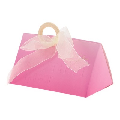 Unique Bargains Gift Boxes with Ribbons and Wood Rings 5.12"x2.91"x2.56" Rose Red 20 Pcs