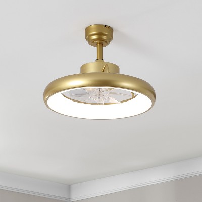 Loren 20" Modern Contemporary 6-Speed Metal Mobile-App/Remote-Controlled Dimmable Smart Integrated LED Ceiling Fan