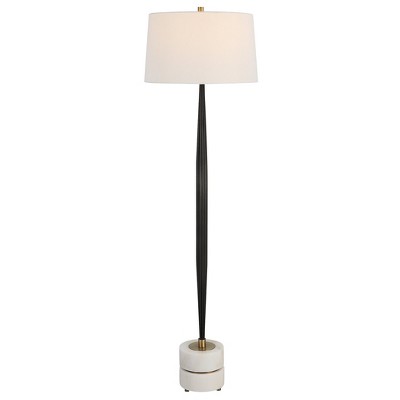 Uttermost Miraz Floor Lamp – 65.75"H Cast Iron Base with White Marble Foot & Brushed Brass Accents