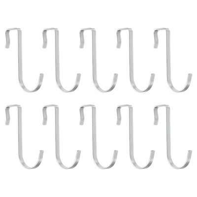 Unique Bargains J-Shaped Stainless Steel Durable Rust-Resistant Hook 10 Pcs