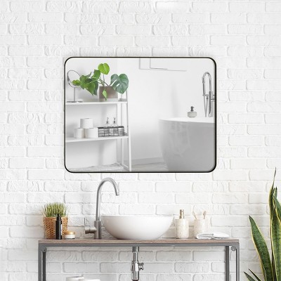 CAVINAS Rectangular Wall Mirrors with Metal Framed,Dressing Wall-Mounted Decorative Mirror for Bathroom,Living Room