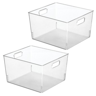 mDesign Plastic Household Cubby Storage Organizer Container Bin - 4 Pack - Clear, USA Made