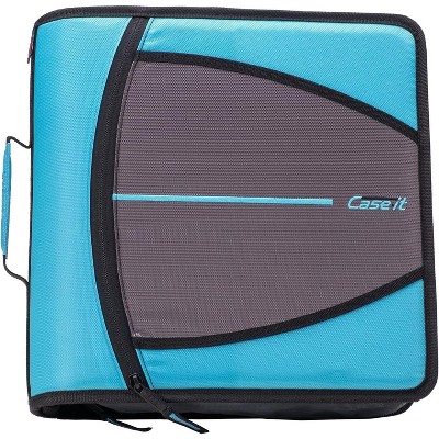 Case-it Might Zip Tab Zipper Binder, 3" O-Ring with 5-Color tab Expanding File Folder  - 600 Sheet Capacity