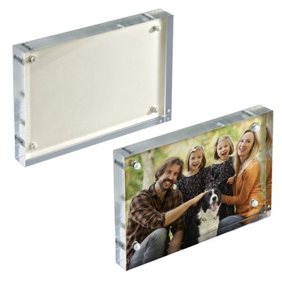 Azar Displays Acrylic Block Frame with Metal Back Plate, 2-Pack