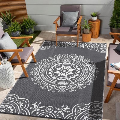 Reversible Mats,Modern Area Rug, Large Floor Mat for Outdoors, RV, Patio, Backyard