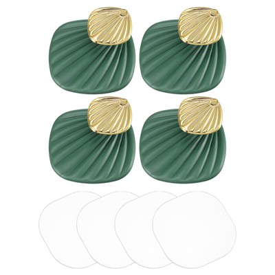 Unique Bargains Stainless Steel Adhesive Waterproof Wall Decorative Hooks and Hangers 4 Pcs