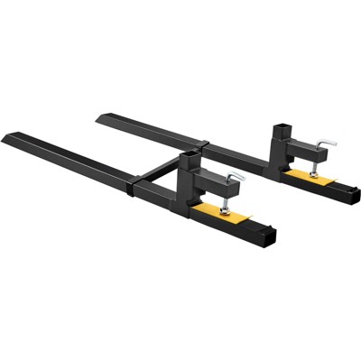 VEVOR Pallet Forks, 2000 lbs Tractor Bucket Forks, 60" Total Length Clamp on Pallet Forks with Adjustable Stabilizer bar, Heavy Duty Pallet Forks