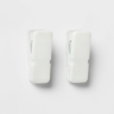 Set of 2 Magnetic Clips - Brightroom™: Pegboard Hooks, Universal Storage, White, No Assembly Required