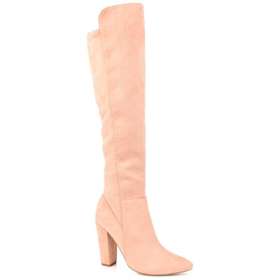 Journee Collection Women's Dominga Block Heel Knee High Boots