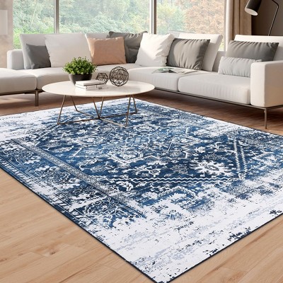 Area Rug Oriental Vintage Distressed Rug for Living Room Bedroom