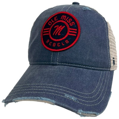 University Of Mississippi Vintage Trucker Hat Vintage Cotton Till Trucker Cap With Campus Lab Branding Deep Navy OS