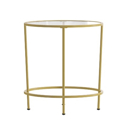 Merrick Lane End Table with Round Frame and Vertical Legs