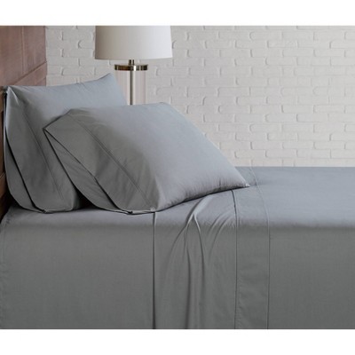 Cannon Twin XL 3pc Solid Percale Sheet Set Gray: 100% Cotton, 200 Thread Count, Includes Pillowcase