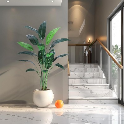 6FT Artificial Bird of Paradise Tree(2-Pack) - Fake Tree with 17 Trunks  for Indoor/Outdoor Decor, Faux Plants for Home Office