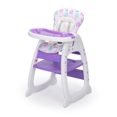 TopComfy Infant Seat Adjustable Highchair for Baby Toddler Dinning Table with Feeding Tray, Suitable for Dining Room, Purple, 25"*16.75"*41.5"