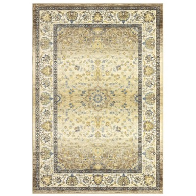Machine Washable Area Rug Non Slip Rug Vintage Distressed Low Pile Foldable Rugs Ultra-Soft Stain Resistant Carpet for Bedroom Living Room