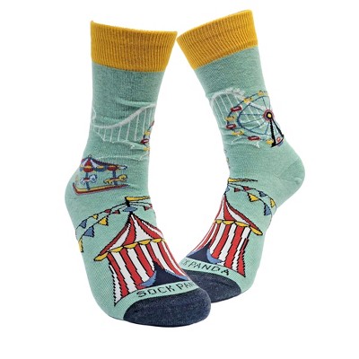 Circus Scene Roller Coaster Socks (Tween Sizes, Small) from the Sock Panda