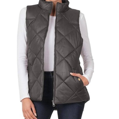 Women's Diamond Quilted Vest - ZENANA