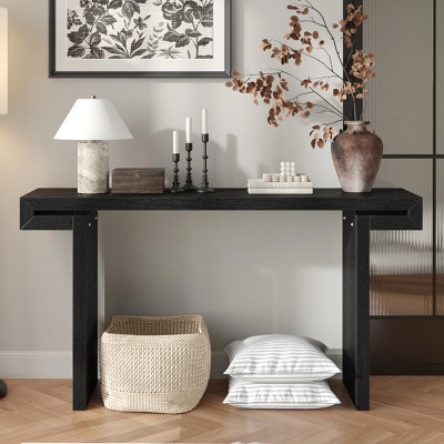 Console Table Farmhouse with Distressed Finish for Entryway or Living Room 60in-3irtyhousy