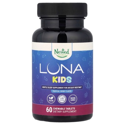 Nested Naturals Luna® Kids, Gentle Sleep Supplement, Tropical Berry , 60 Chewable Tablets
