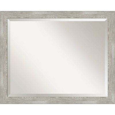 32" x 26" Dove Narrow Framed Wall Mirror Graywash - Amanti Art: Modern Beveled Glass, Polystyrene Frame, Wall Mount