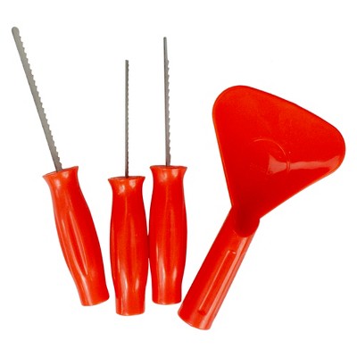 Northlight Halloween Pumpkin Carving Kit with Stencils - 4-Piece